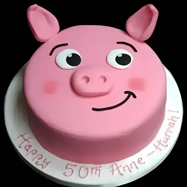 Pig face Shape Birthday Cake