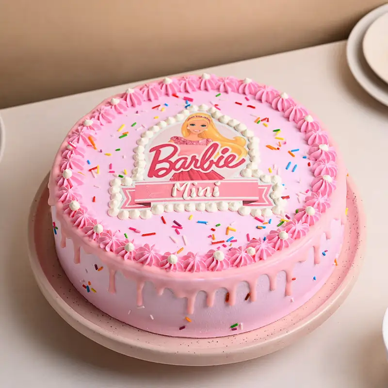 Cheerful Barbie Theme Cake