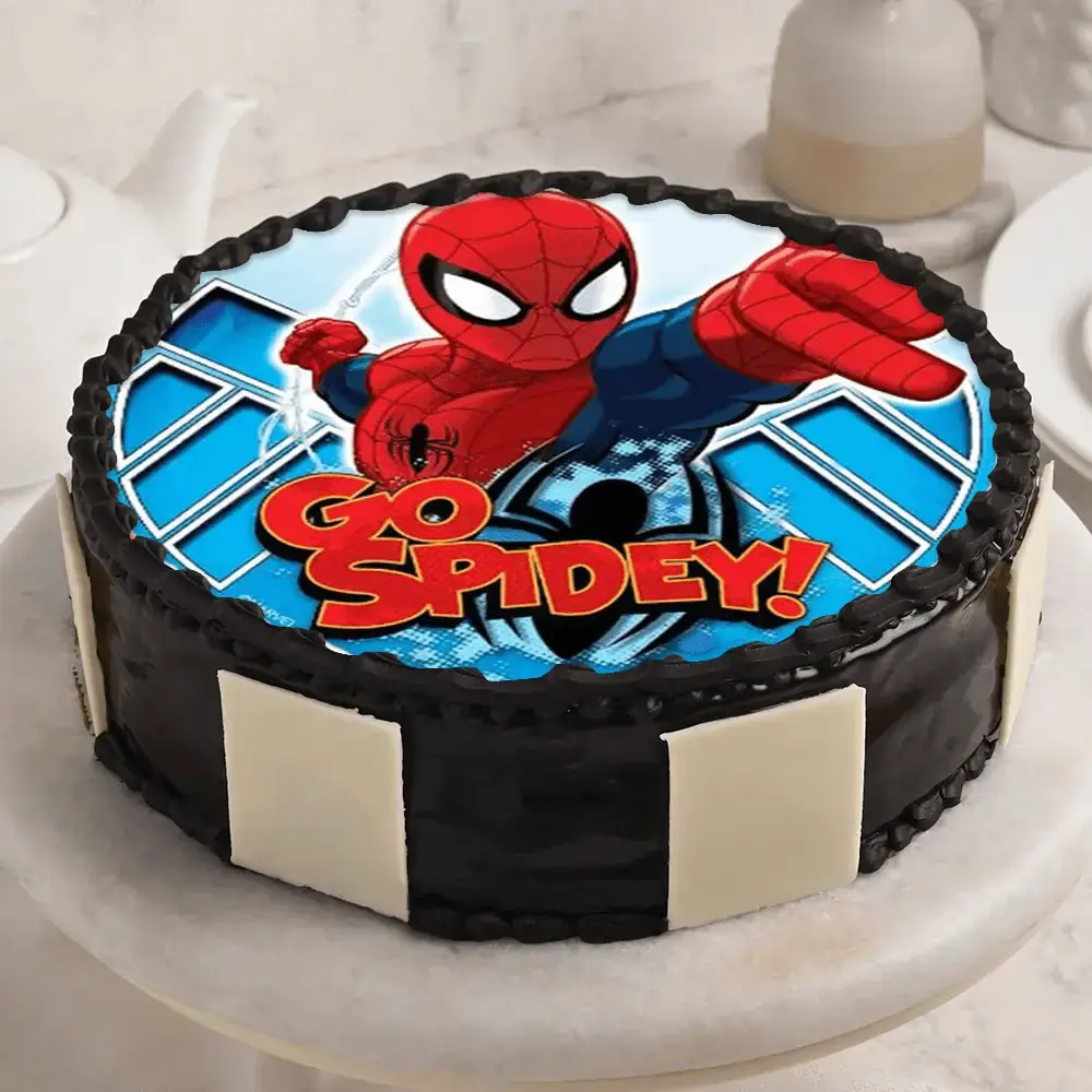 Spiderman Vanilla Photo Cake