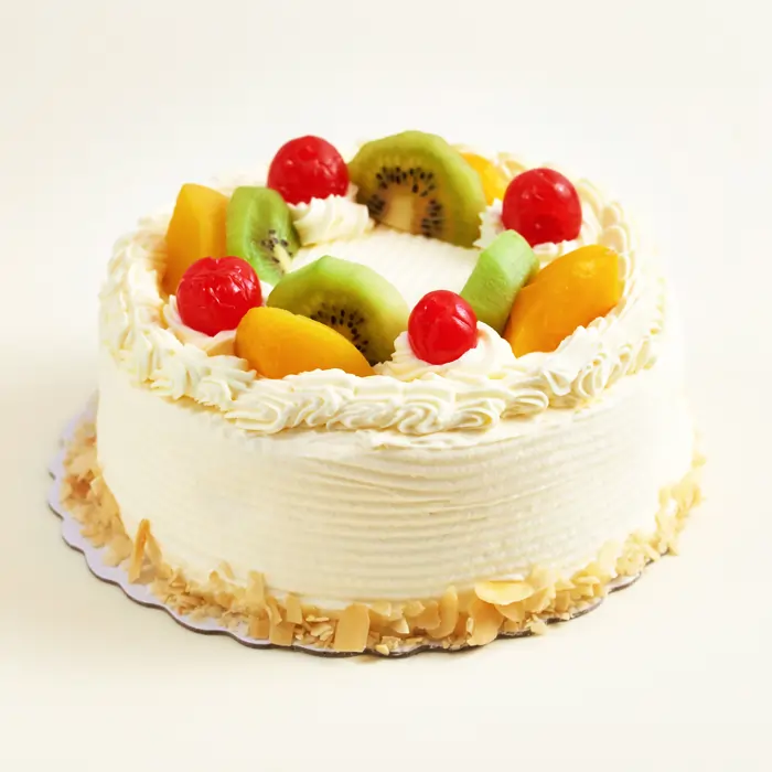 Fresh Fruit Cocktail Cake Round