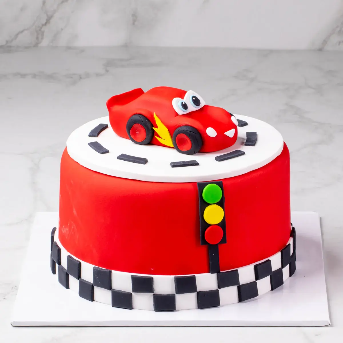 McQueen Theme Fondant Cake