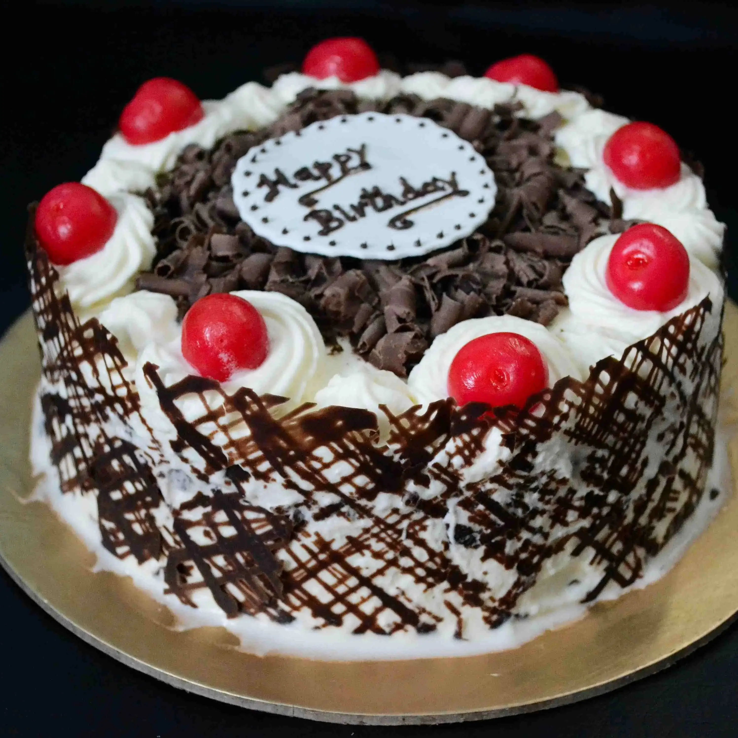 Happy Birthday Black Forest Cake