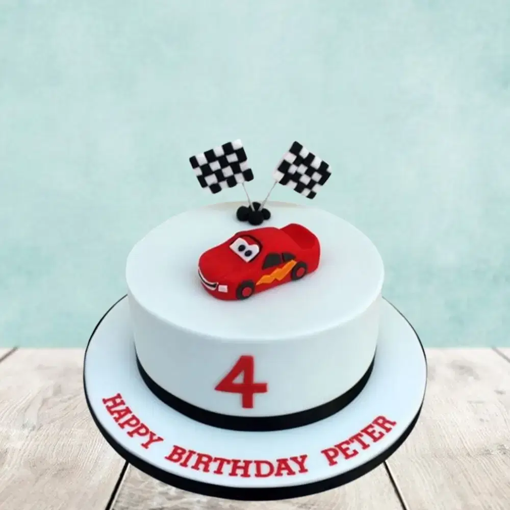 Fondant Car Race Cake