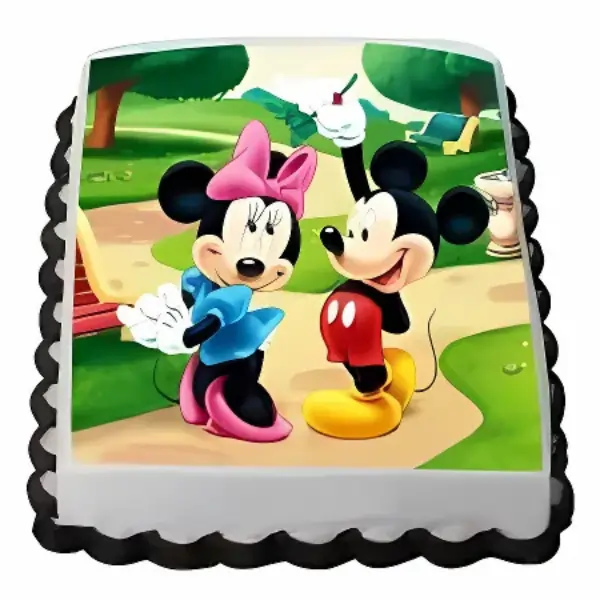 Adorable Mickey Minnie Photo Cake